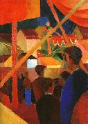 August Macke Girls Bathing with Town in the Background china oil painting artist